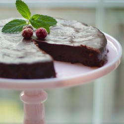 Chocolate Cranberry Fudge Cake