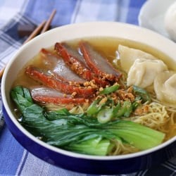Wonton and Char Siu Pork Noodle Soup