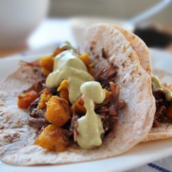 Shredded Brisket Squash Tacos