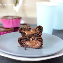 Nutella Stuffed Double Choc Cookies
