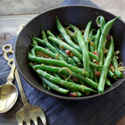 Pancetta and Hazelnut Green Beans