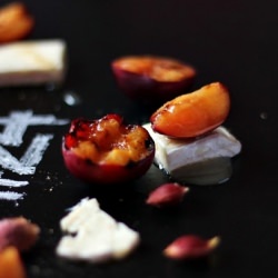 Grilled Plums with Brie Cheese