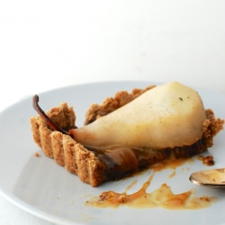 Spiced Pear Chocolate-Caramel Tart
