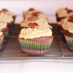 Chocolate Bourbon Pecan Cupcakes