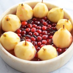 Cranberry Poached Pears