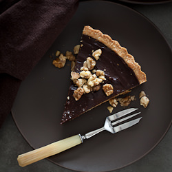 Chocolate Date Walnut Tart