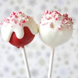 Candy Cane Cake Pops for Christmas