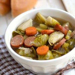 Brussel Sprout Chicken Sausage Soup
