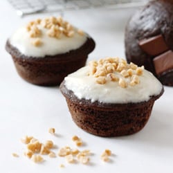 Chocolate-Toffee Surprise Cupcakes