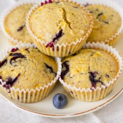 Vegan Corn Blueberry Muffins