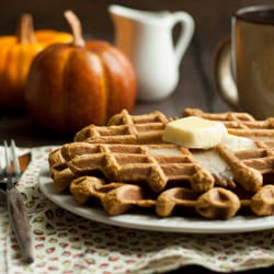 Pumpkin Gingerbread Waffles