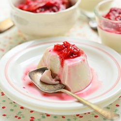 Soy Panna Cotta and Rhubarb Ginger