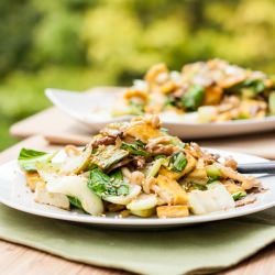 Tofu, Mushroom Bok Choy Stir Fry