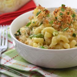 Crabby Cheese w/ Mac and Peas