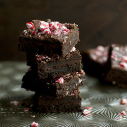 Dark Chocolate Candy Cane Brownies