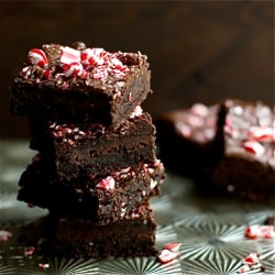 Dark Chocolate Candy Cane Brownies