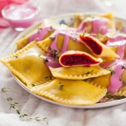 Beet and Goat Cheese Ravioli
