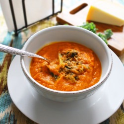 Roasted Carrot, Tomato & Kale Soup