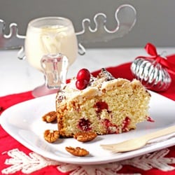 Cranberry Eggnog Coffee Cake