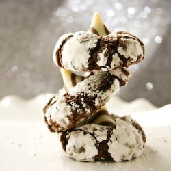 Chocolate Crinkle Kiss Cookies