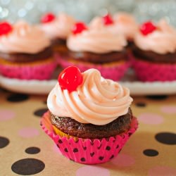 Merry Cherry Chocolate Cupcakes