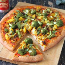 Aloo Gobi Broccoli Pizza