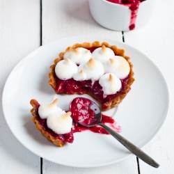 Raspberry Rose Meringue Tart