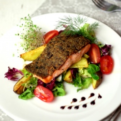 Mushroom Crusted Salmon