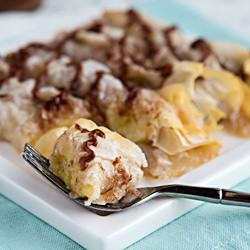 Bananas Baked in Phyllo Chocolate