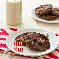 Chewy Chocolate Candy Cane Cookies