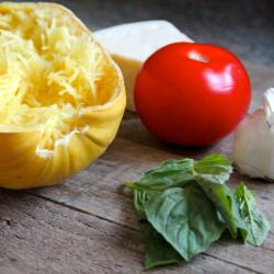 Tomato Basil Spaghetti Squash Bake