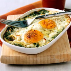 Baked Spinach and Eggs