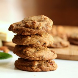 White Chocolate Mint Almond Cookies