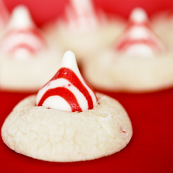 Peppermint Candy Cane Kiss Cookies