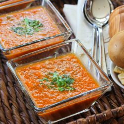 Roasted Tomato Soup with Basil