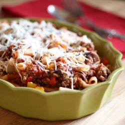 Vegetable and Sausage Ziti Marinara