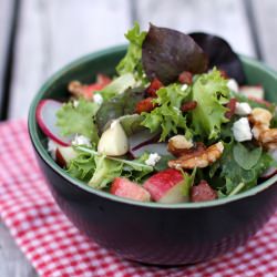 Apple, Walnut and Mixed Green Salad