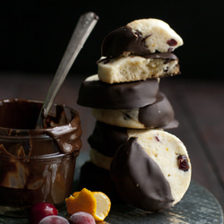 Chocolate Dipped Cran-Orange Cookie