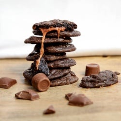 Dark Chocolate Rolo Filled Cookies