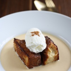 Caramelized Brioche in Nougat Soup