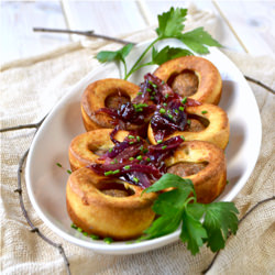 Toad-in-a-Hole with Onion Chutney