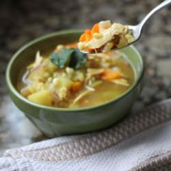 Saffron Chicken Veggie Soup