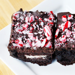 Peppermint Candy Cane Oreo Brownies