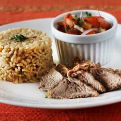 Beef Rice with Sour Tomato Salsa