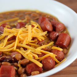 Simple Beans and Hot Dogs