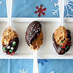 Chocolate PB Hot Chocolate Spoons