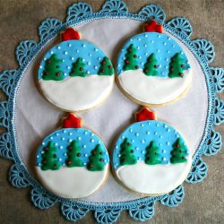 Snow Globe Ornament Sugar Cookies