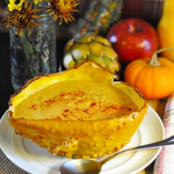 Pumpkin Soup in Gourd Bowl