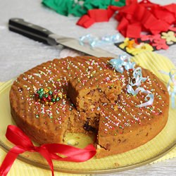 Eggless Christmas Fruit Cake