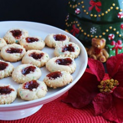 Plum Jam Thumbprint Cookies